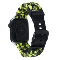 For Apple Watch Series 8 45mm Paracord Plain Braided Webbing Buckle Watch Band(Black Yellow)