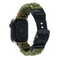 For Apple Watch Series 8 45mm Paracord Plain Braided Webbing Buckle Watch Band(Army Green Orange)