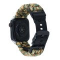 For Apple Watch SE 2022 44mm Paracord Plain Braided Webbing Buckle Watch Band(Army Green Camouflage)