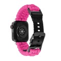 For Apple Watch Series 7 41mm Paracord Plain Braided Webbing Buckle Watch Band(Rose Red)