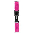 For Apple Watch Series 7 45mm Paracord Plain Braided Webbing Buckle Watch Band(Rose Red)