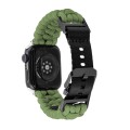 For Apple Watch SE 44mm Paracord Plain Braided Webbing Buckle Watch Band(Army Green)