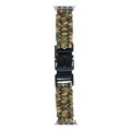 For Apple Watch Series 6 40mm Paracord Plain Braided Webbing Buckle Watch Band(Army Green Camouflage