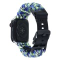 For Apple Watch Series 6 40mm Paracord Plain Braided Webbing Buckle Watch Band(Blue Green)