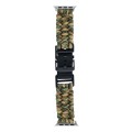 For Apple Watch Series 6 44mm Paracord Plain Braided Webbing Buckle Watch Band(Army Green Camouflage
