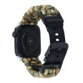 For Apple Watch Series 4 40mm Paracord Plain Braided Webbing Buckle Watch Band(Army Green Camouflage