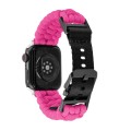 For Apple Watch Series 3 38mm Paracord Plain Braided Webbing Buckle Watch Band(Rose Red)