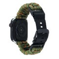 For Apple Watch Series 3 38mm Paracord Plain Braided Webbing Buckle Watch Band(Army Green Orange)