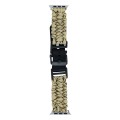 For Apple Watch Series 2 38mm Paracord Plain Braided Webbing Buckle Watch Band(Khaki Camouflage)