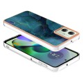 For Motorola Moto G54 Electroplating Marble Dual-side IMD Phone Case(Green 017)