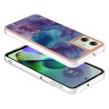 For Motorola Moto G54 Electroplating Marble Dual-side IMD Phone Case(Purple 016)