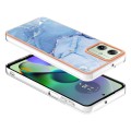 For Motorola Moto G54 Electroplating Marble Dual-side IMD Phone Case(Blue 018)