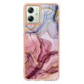 For Motorola Moto G54 Electroplating Marble Dual-side IMD Phone Case(Rose Red 014)