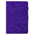 For Samsung Galaxy Tab A9 Embossed Tower Flip Leather Tablet Case(Purple)