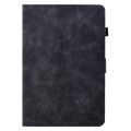 For Samsung Galaxy Tab A9+ Embossed Tower Flip Leather Tablet Case with Sleep / Wake-up Function(Bla