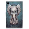 For Samsung Galaxy Tab A9 Electric Pressed Colored Drawing Flip Leather Tablet Case(Elephant)
