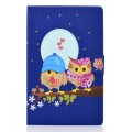 For Samsung Galaxy Tab A9 Electric Pressed Colored Drawing Flip Leather Tablet Case(Couple Owl)
