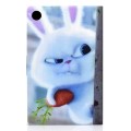 For Samsung Galaxy Tab A9 Electric Pressed Colored Drawing Leather Tablet Case(White Rabbit)