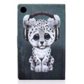For Samsung Galaxy Tab A9 Electric Pressed Colored Drawing Leather Tablet Case(Music Leopard)