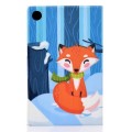 For Samsung Galaxy Tab A9 Electric Pressed Colored Drawing Leather Tablet Case(Fox)