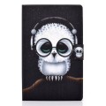 For Samsung Galaxy Tab A9 Electric Pressed Colored Drawing Leather Tablet Case(White Owl)