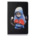 For Samsung Galaxy Tab A9 Electric Horizontal Flat Painted Leather Tablet Case(Boxing Cat)