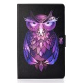For Samsung Galaxy Tab A9 Electric Horizontal Flat Painted Leather Tablet Case(Owl)