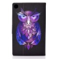 For Samsung Galaxy Tab A9 Electric Horizontal Flat Painted Leather Tablet Case(Owl)