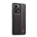For Xiaomi Redmi Note 13 5G LC.IMEEKE 3 in 1 Carbon Fiber Texture Shockproof Phone Case(Black)