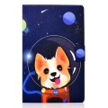 For Samsung Galaxy Tab A9 Electric Pressed Colored Drawing Leather Tablet Case(Space Dog)