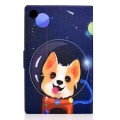 For Samsung Galaxy Tab A9 Electric Pressed Colored Drawing Leather Tablet Case(Space Dog)