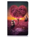 For Samsung Galaxy Tab A9 Electric Pressed Colored Drawing Leather Tablet Case(Panda)