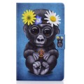 For Samsung Galaxy Tab A9 Electric Pressed Colored Drawing Leather Tablet Case(Chimpanzees)