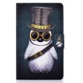 For Samsung Galaxy Tab A9 Electric Pressed Colored Drawing Leather Tablet Case(Penguin)