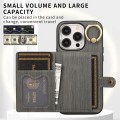 For iPhone 11 Brushed Texture Wallet Ring Holder Phone Case(Grey)