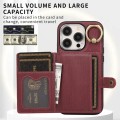 For iPhone 12 / 12 Pro Brushed Texture Wallet Ring Holder Phone Case(Wine Red)