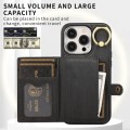 For iPhone 13 Pro Brushed Texture Wallet Ring Holder Phone Case(Black)