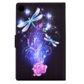 For Samsung Galaxy Tab A9 Electric Pressed Colored Drawing Leather Tablet Case(Butterfly)