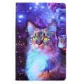 For Samsung Galaxy Tab A9 Electric Pressed Colored Drawing Leather Tablet Case(Star Cat)