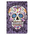 For Samsung Galaxy Tab A9 Electric Pressed Colored Drawing Leather Tablet Case(Skull)