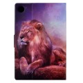 For Samsung Galaxy Tab A9 Electric Pressed Colored Drawing Leather Tablet Case(Lion King)