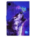 For Samsung Galaxy Tab A9 Electric Pressed Colored Drawing Leather Tablet Case(Butterfly Wolf)