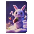 For Samsung Galaxy Tab A9 Electric Pressed Colored Drawing Leather Tablet Case(Strawberry Bunny)
