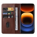 For vivo iQOO 12 Pro Magnetic Closure Leather Phone Case(Brown)