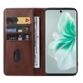 For vivo S18 Magnetic Closure Leather Phone Case(Brown)