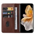 For vivo S18 Pro Magnetic Closure Leather Phone Case(Brown)