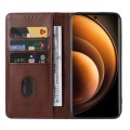 For vivo X100 Magnetic Closure Leather Phone Case(Brown)