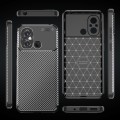 For Xiaomi Redmi 12C Carbon Fiber Texture Shockproof TPU Phone Case(Black)