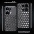 For Xiaomi Redmi Note 13 4G Carbon Fiber Texture Shockproof TPU Phone Case(Black)