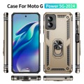 For Motorola Moto G Power 5G 2024 Shockproof TPU + PC Phone Case with Holder(Gold)